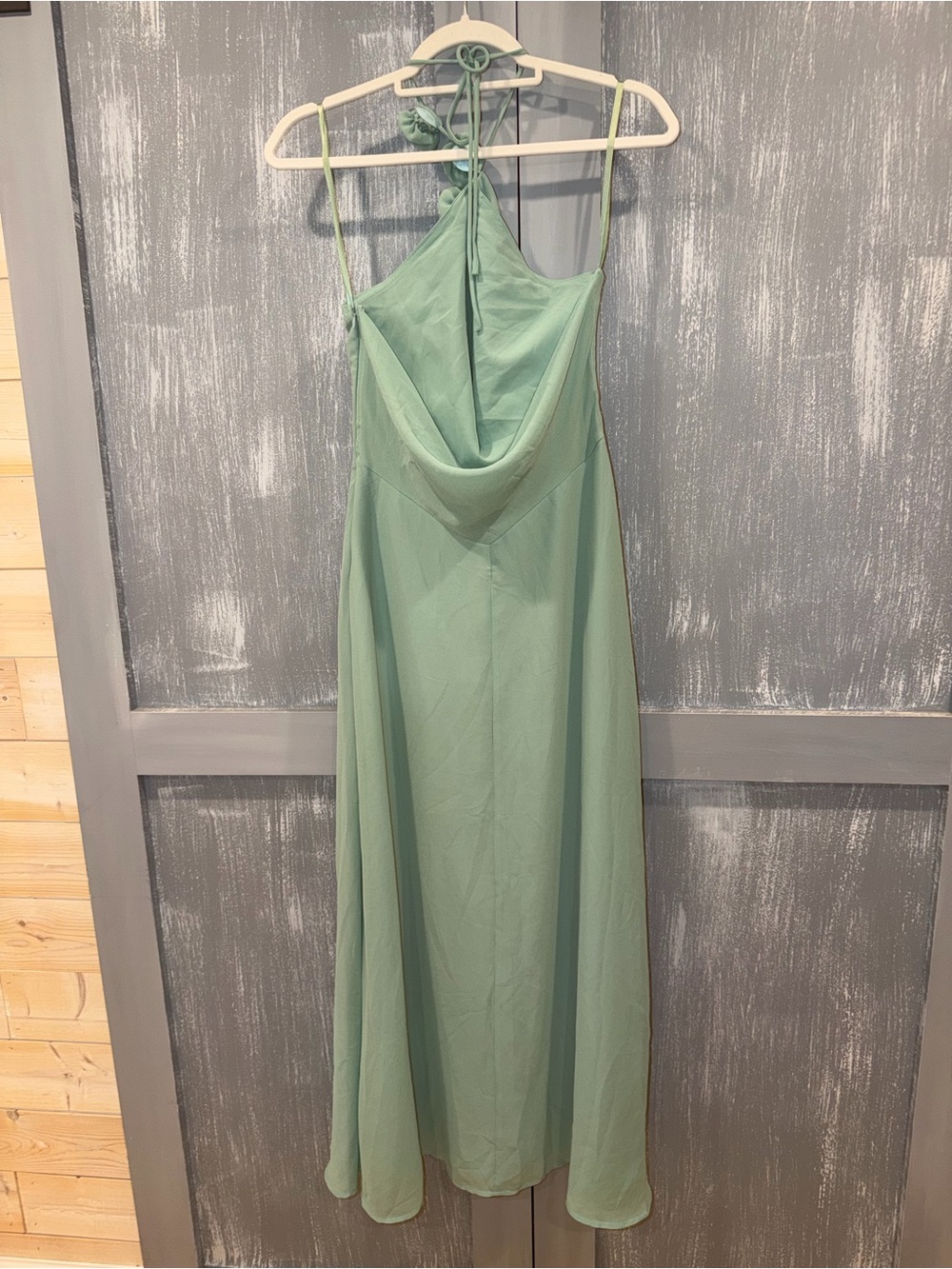 Saints & Secrets Petronilla Rosette Halterneck Maxi Dress Sage Green Size S NWT - Picture 8 of 10